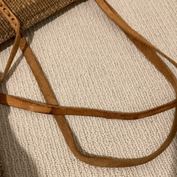 Striped Tan and Brown Woven Tote Bag - Picture 9 of 10